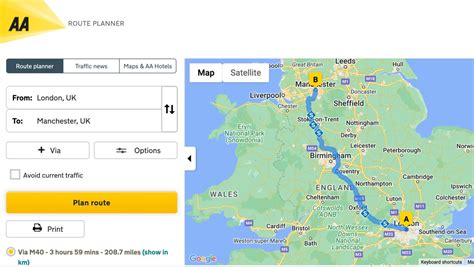 aa route planner europe.